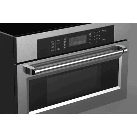 Kucht 5-Piece Appliance Package - 30-Inch Dual Fuel Range, Refrigerator, Under Cabinet Hood, Dishwasher, & Microwave Oven in Stainless Steel