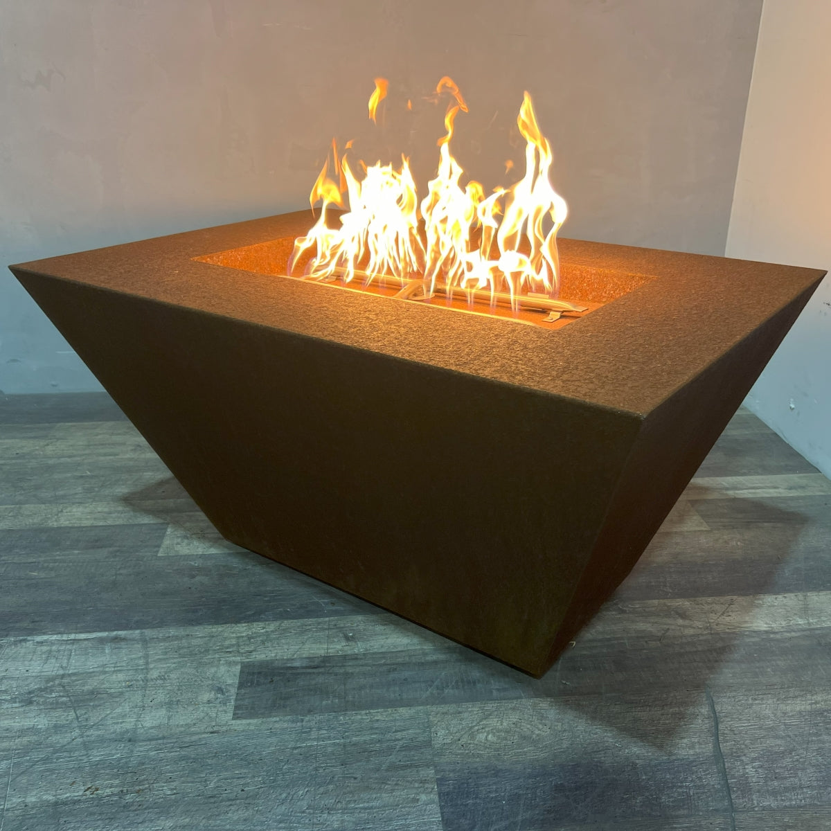 Clearance - Starfire Designs Metal Mill 48" x 32"  Rectangle Corten Steel Gas Fire Pit with Propane Tank Access Door