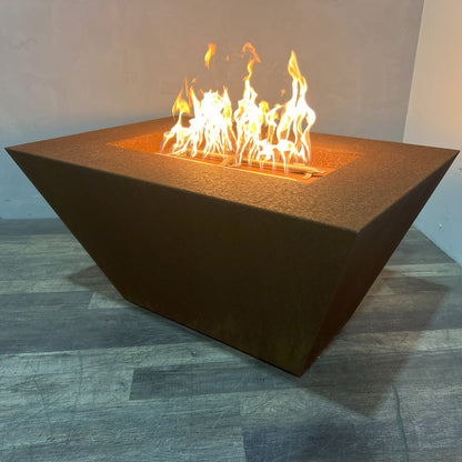 Clearance - Starfire Designs Metal Mill 48" x 32"  Rectangle Corten Steel Gas Fire Pit with Propane Tank Access Door