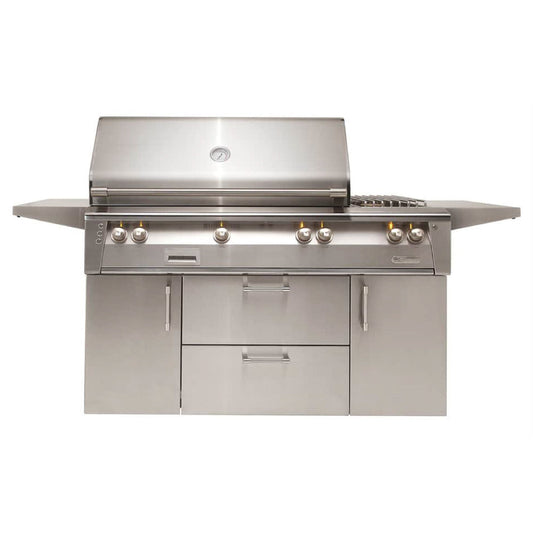 56" Searzone Grill W/ Sideburner Cart NG