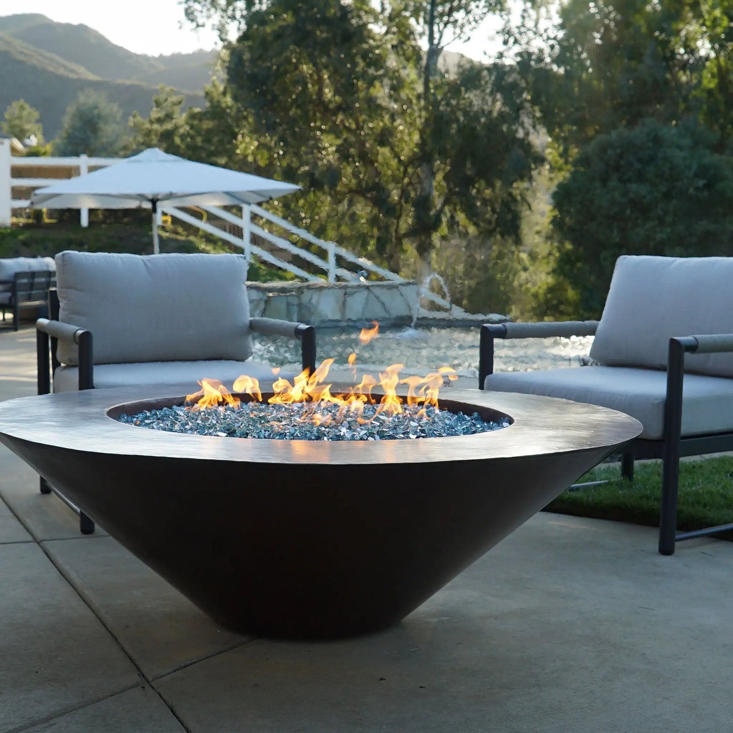 Cono Moreno 42" W Round Copper Fire Pit - MORENO-CONO-4215 by Starfire Designs