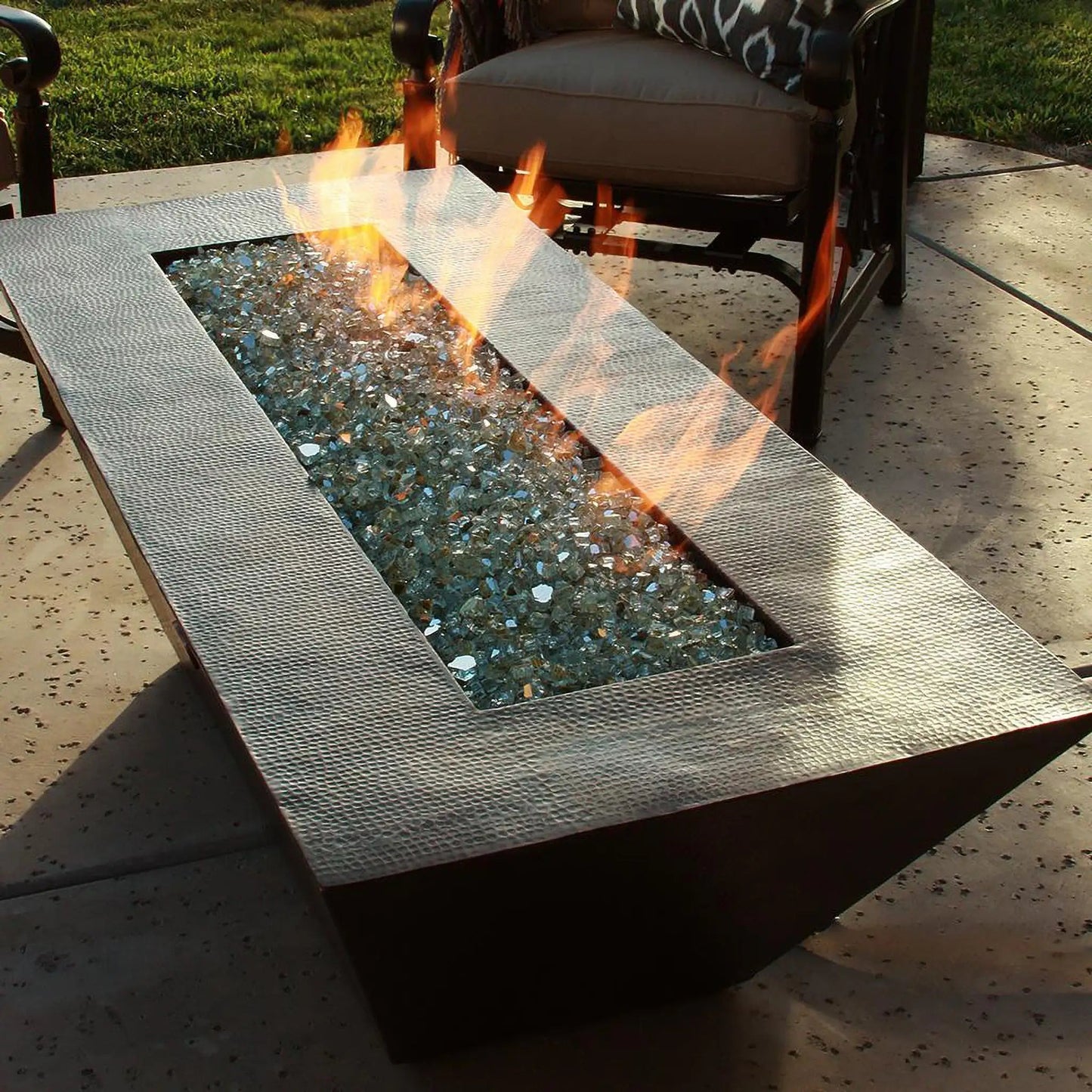 Largo Moreno 60" L x 26" W Rectangle Copper Fire Pit - MORENO-LRGO-602619 by Starfire Designs