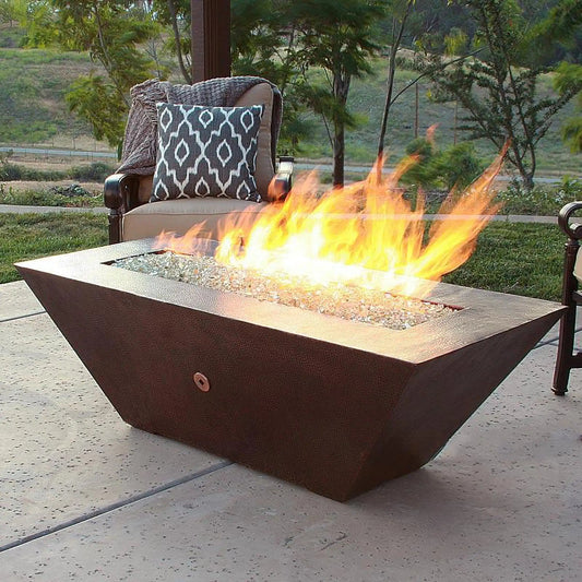 Largo Moreno 60" L x 26" W Rectangle Copper Fire Pit - MORENO-LRGO-602619 by Starfire Designs