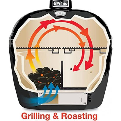 Primo Oval Ceramic Kamado Grill with Stainless Steel Grates - PGCXLH