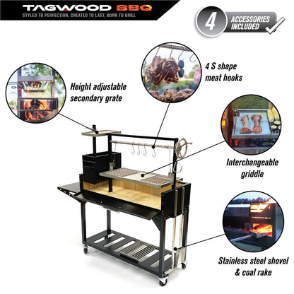 Tagwood BBQ Argentine Santa Maria Wood Fire & Charcoal Grill | BBQ03SI