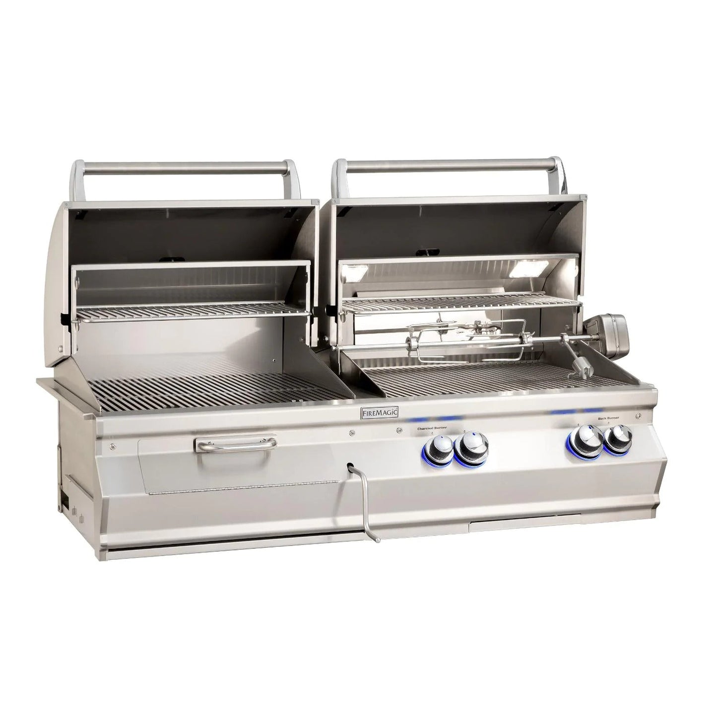 Fire Magic Aurora Gas and Charcoal Combo-Built-In Gas Grill with Infrared Burner