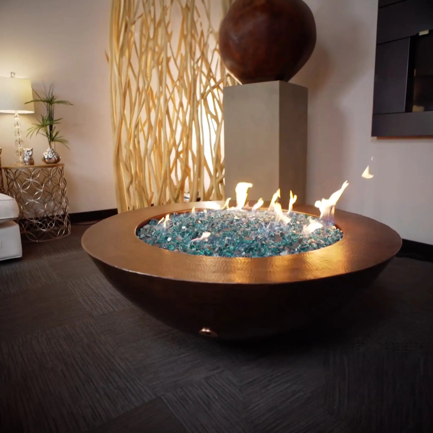 Gravity Moreno 45" W Round Copper Fire Pit - MORGRV4516 by Starfire Designs