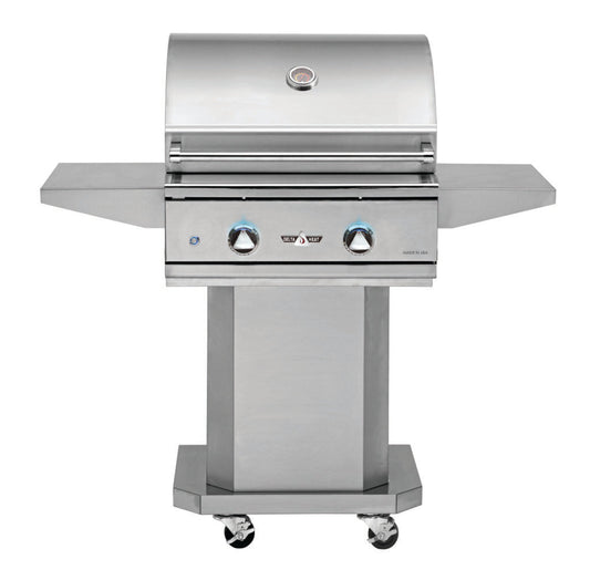 Delta Heat 26 Inch Gas Grill with Interior Lights on Pedestal