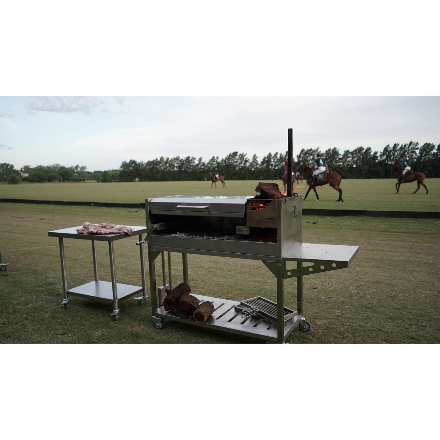 Tagwood BBQ Argentine Santa Maria Wood Fire & Charcoal Grill with Top Lid | BBQ01SS