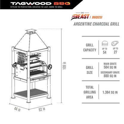 Tagwood BBQ Argentine Wood Fire & Charcoal Grill | BBQ02SI