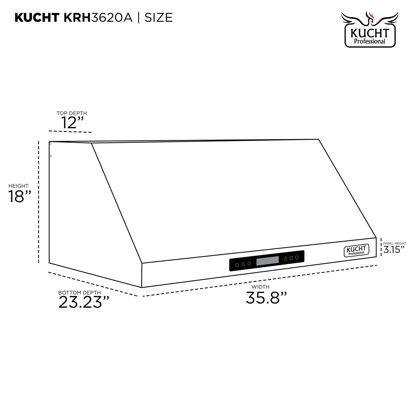 Kucht 4-Piece Appliance Package - 36-Inch Gas Range, 36-Inch Panel Ready Refrigerator, Under Cabinet Hood, & Panel Ready Dishwasher