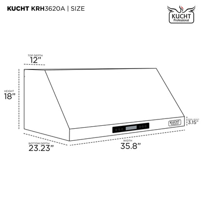 Kucht 4-Piece Appliance Package - 36-Inch Gas Range, 36-Inch Panel Ready Refrigerator, Under Cabinet Hood, & Panel Ready Dishwasher