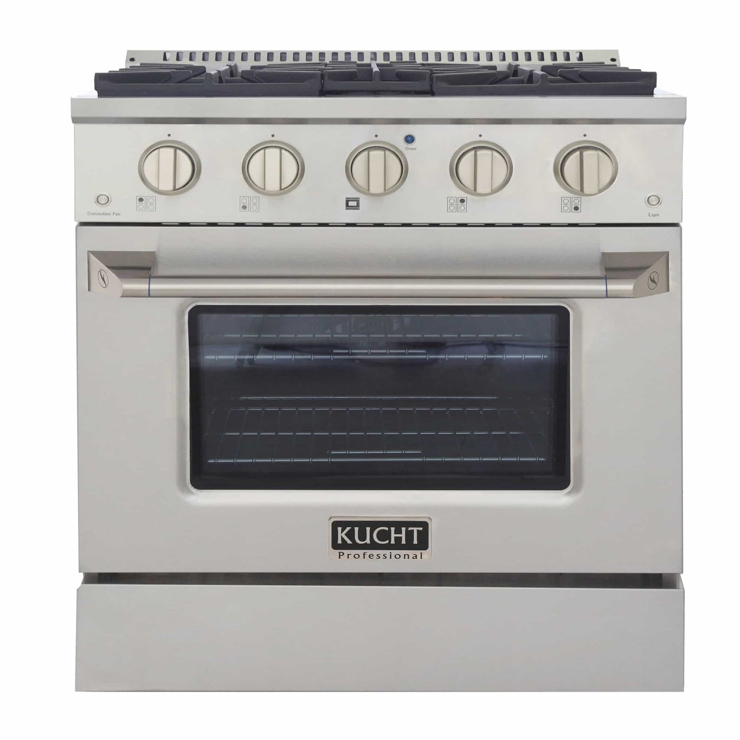 Kucht 5-Piece Appliance Package - 30-Inch Dual Fuel Range, Refrigerator, Under Cabinet Hood, Dishwasher, & Microwave Drawer in Stainless Steel