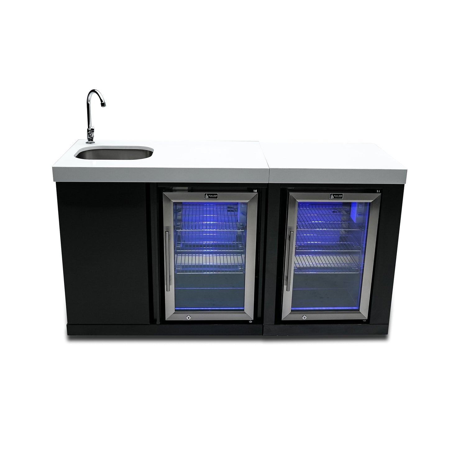 Stand Alone Sink, Fridge, and Kegerator Stainless Steel Outdoor Beverage Center - MA-BEVBSSFC by Mont Alpi