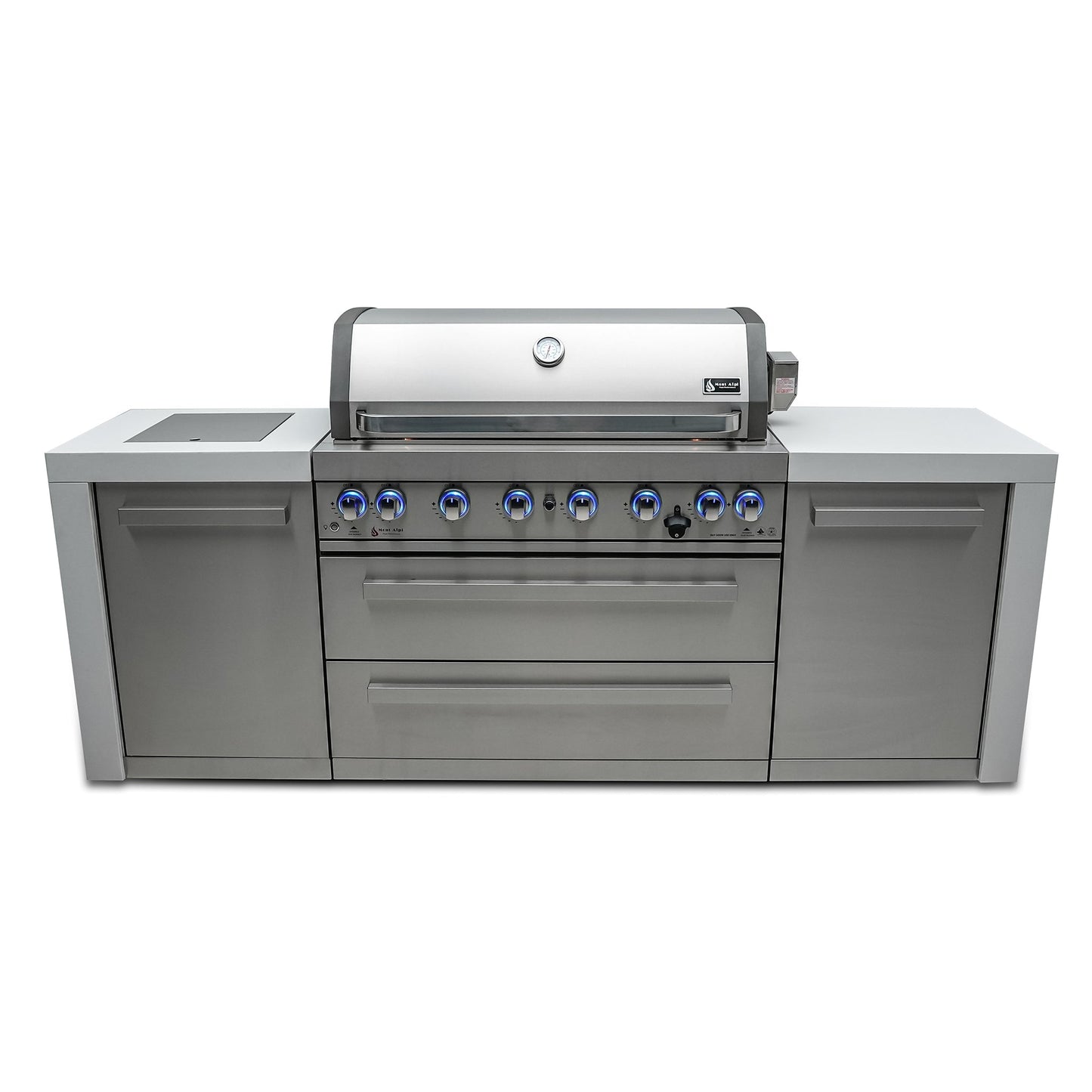 Deluxe 6-Burner with Granite Surface Stainless Steel Propane Gas BBQ Island Grill - MAi805-D by Mont Alpi