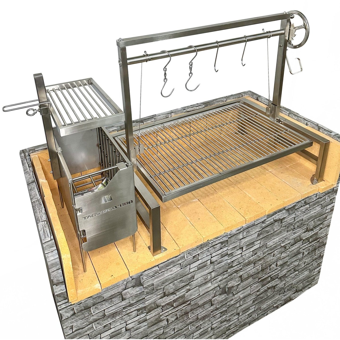 Tagwood BBQ Insert Style Argentine Santa Maria Wood Fire & Charcoal Grill without firebricks | BBQ09SS