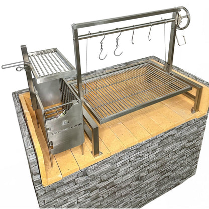 Tagwood BBQ Insert Style Argentine Santa Maria Wood Fire & Charcoal Grill without firebricks | BBQ09SS