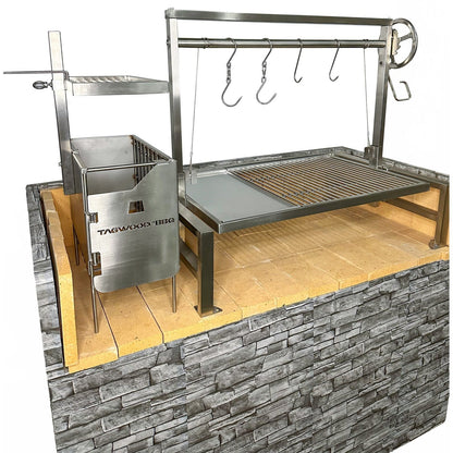 Tagwood BBQ Insert Style Argentine Santa Maria Wood Fire & Charcoal Grill without firebricks | BBQ09SS