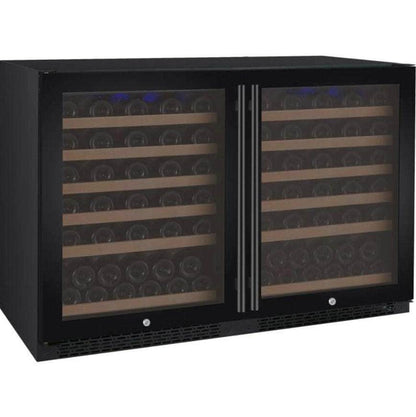 Allavino 47" Wide FlexCount II Tru-Vino 112 Bottle Dual Zone Black Side-by-Side Wine Refrigerator (2X-VSWR56-1B20)