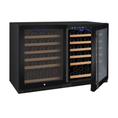 Allavino 47" Wide FlexCount II Tru-Vino 112 Bottle Dual Zone Black Side-by-Side Wine Refrigerator (2X-VSWR56-1B20)