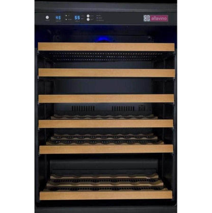 Allavino 47" Wide FlexCount II Tru-Vino 112 Bottle Dual Zone Black Side-by-Side Wine Refrigerator (2X-VSWR56-1B20)