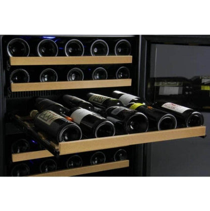 Allavino 47" Wide FlexCount II Tru-Vino 112 Bottle Dual Zone Black Side-by-Side Wine Refrigerator (2X-VSWR56-1B20)