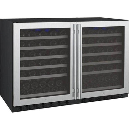 Allavino 47" Wide FlexCount II Tru-Vino 112 Bottle Dual-Zone Stainless Steel Side-by-Side Wine Refrigerator (2X-VSWR56-1S20)