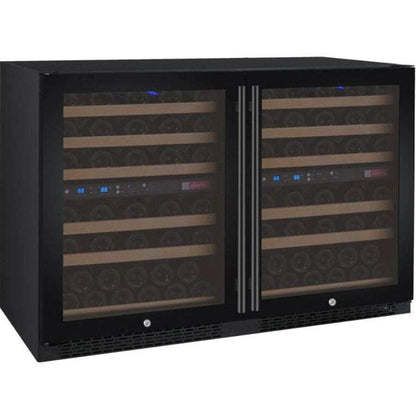 Allavino 47" Wide FlexCount II Tru-Vino 112 Bottle Four Zone Black Side-by-Side Wine Refrigerator (2X-VSWR56-2B20)