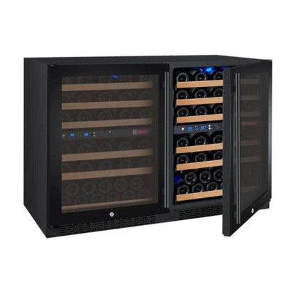 Allavino 47" Wide FlexCount II Tru-Vino 112 Bottle Four Zone Black Side-by-Side Wine Refrigerator (2X-VSWR56-2B20)