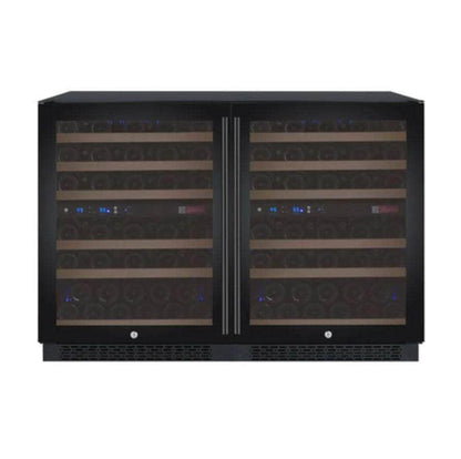 Allavino 47" Wide FlexCount II Tru-Vino 112 Bottle Four Zone Black Side-by-Side Wine Refrigerator (2X-VSWR56-2B20)