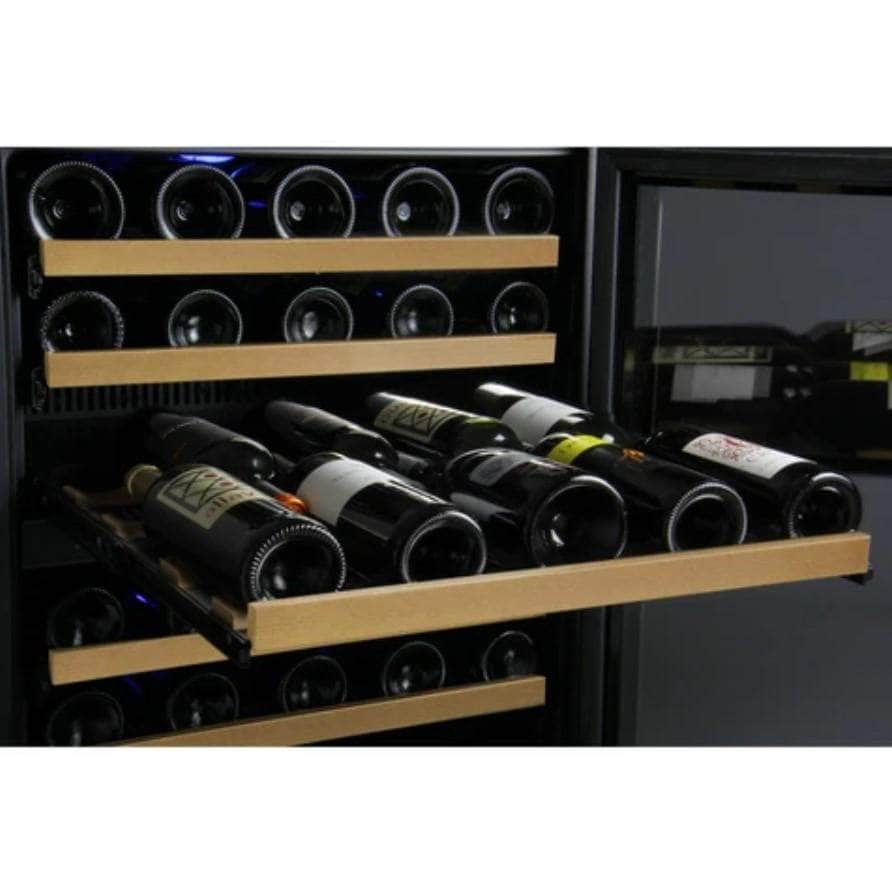 Allavino 47" Wide FlexCount II Tru-Vino 112 Bottle Four Zone Black Side-by-Side Wine Refrigerator (2X-VSWR56-2B20)