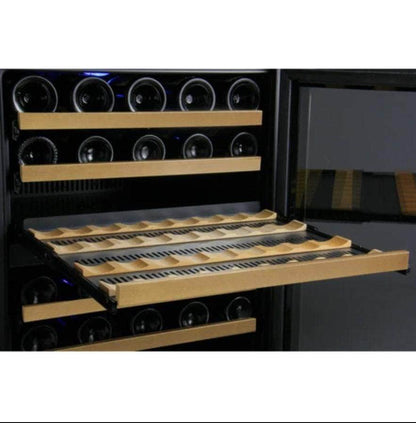 Allavino 47" Wide FlexCount II Tru-Vino 112 Bottle Four Zone Black Side-by-Side Wine Refrigerator (2X-VSWR56-2B20)