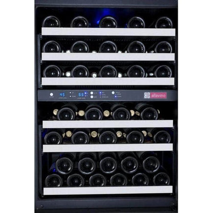 Allavino 47" Wide FlexCount II Tru-Vino 112 Bottle Four Zone Stainless Steel Side-by-Side Wine Refrigerator (2X-VSWR56-2S20)