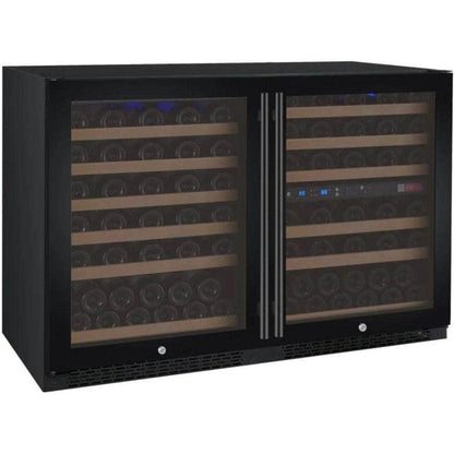 Allavino 47" Wide FlexCount II Tru-Vino 112 Bottle Three Zone Black Side-by-Side Wine Refrigerator (3Z-VSWR5656-B20)