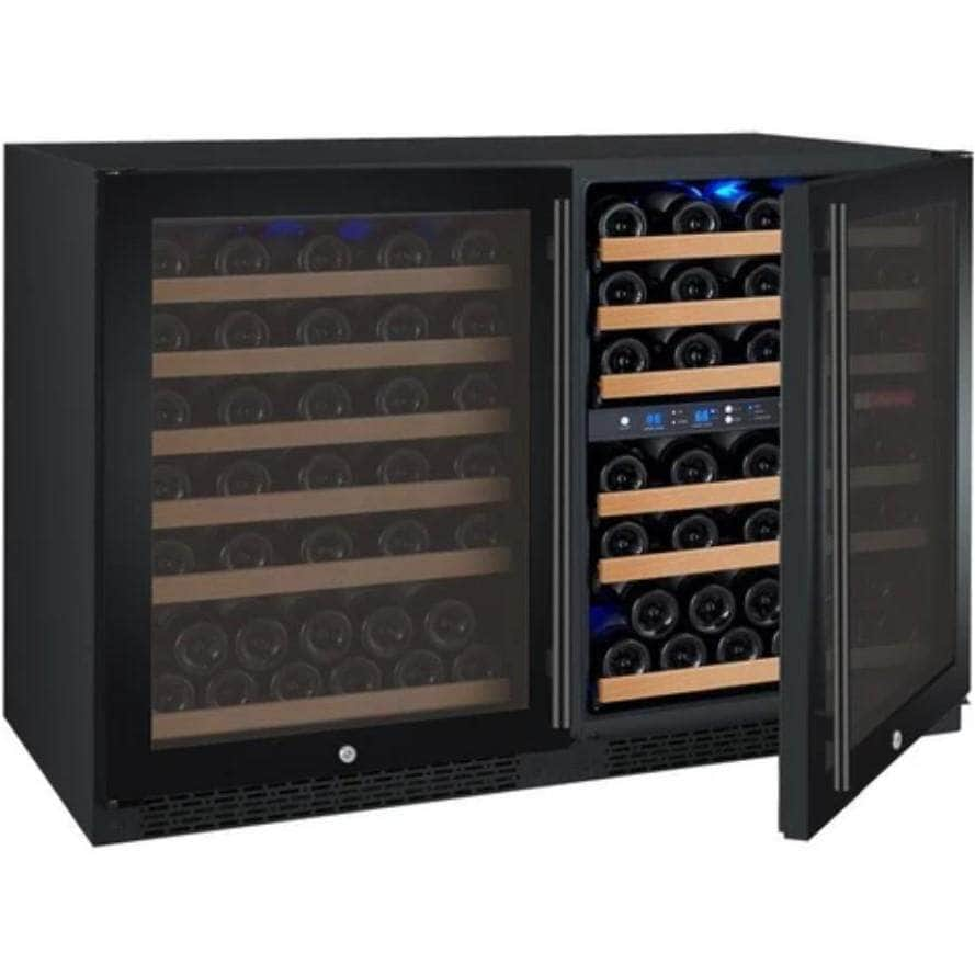 Allavino 47" Wide FlexCount II Tru-Vino 112 Bottle Three Zone Black Side-by-Side Wine Refrigerator (3Z-VSWR5656-B20)