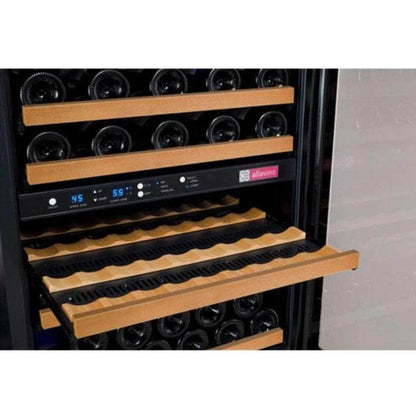 Allavino 47" Wide FlexCount II Tru-Vino 112 Bottle Three Zone Black Side-by-Side Wine Refrigerator (3Z-VSWR5656-B20)