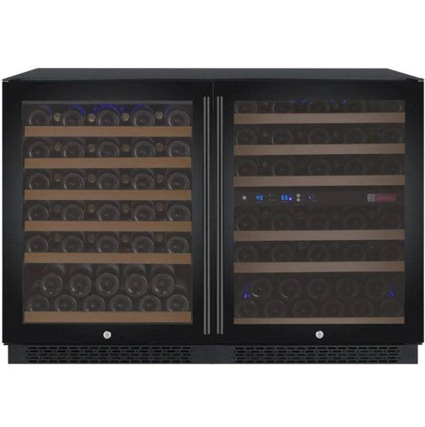 Allavino 47" Wide FlexCount II Tru-Vino 112 Bottle Three Zone Black Side-by-Side Wine Refrigerator (3Z-VSWR5656-B20)