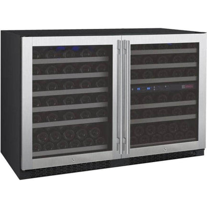 Allavino 47" Wide FlexCount II Tru-Vino 112 Bottle Three Zone Stainless Steel Side-by-Side Wine Refrigerator (3Z-VSWR5656-S20)