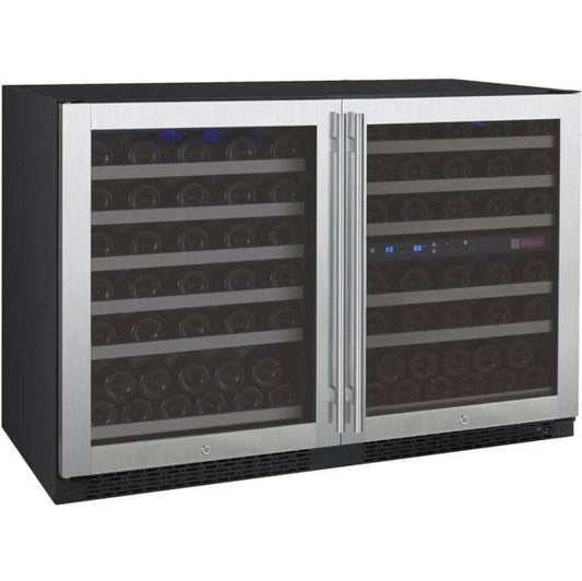 Allavino 47" Wide FlexCount II Tru-Vino 112 Bottle Three Zone Stainless Steel Side-by-Side Wine Refrigerator (3Z-VSWR5656-S20)