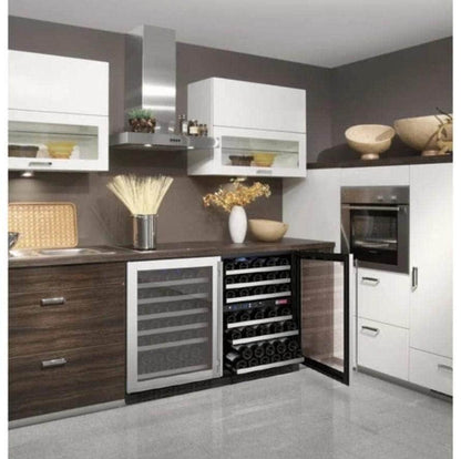 Allavino 47" Wide FlexCount II Tru-Vino 112 Bottle Three Zone Stainless Steel Side-by-Side Wine Refrigerator (3Z-VSWR5656-S20)