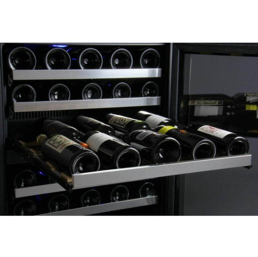 Allavino 47" Wide FlexCount II Tru-Vino 112 Bottle Three Zone Stainless Steel Side-by-Side Wine Refrigerator (3Z-VSWR5656-S20)