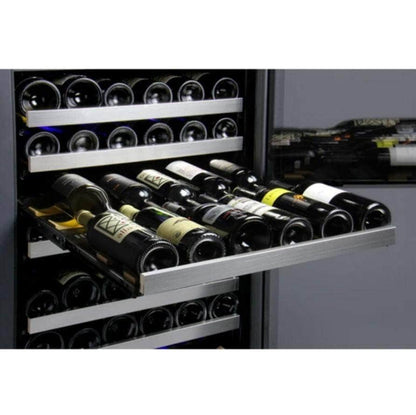 Allavino 47" Wide FlexCount II Tru-Vino 242 Bottle Four Zone Stainless Steel Side-by-Side Wine Refrigerator (2X-VSWR121-2S20)