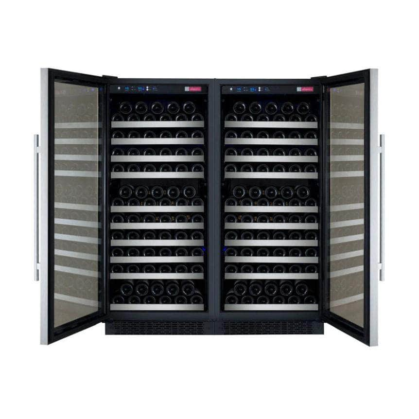 Allavino 47" Wide FlexCount II Tru-Vino 256 Bottle Dual Zone Stainless Steel Side-by-Side Wine Refrigerator (2X-VSWR128-1S20)