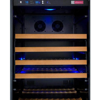 Allavino 47" Wide FlexCount II Tru-Vino 344 Bottle Four Zone Black Side-by-Side Wine Refrigerator (2X-VSWR172-2B20)