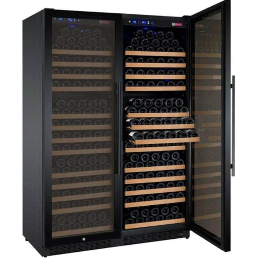 Allavino 47" Wide FlexCount II Tru-Vino 354 Bottle Dual Zone Black Side-by-Side Wine Refrigerator (2X-VSWR177-1B20)