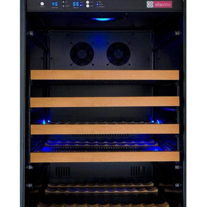 Allavino 47" Wide FlexCount II Tru-Vino 354 Bottle Dual Zone Black Side-by-Side Wine Refrigerator (2X-VSWR177-1B20)