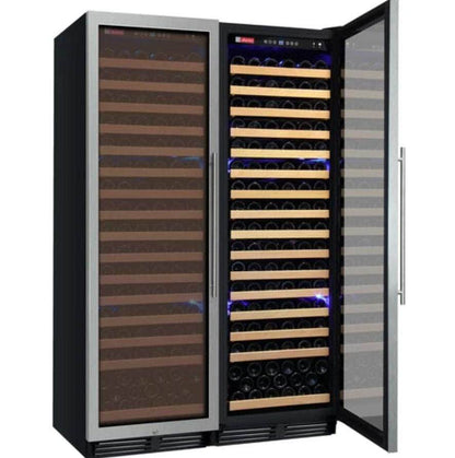 Allavino 48" Wide FlexCount Classic II Tru-Vino 348 Bottle Dual Zone Stainless Steel Side-by-Side Wine Refrigerator (2X-YHWR174-1S20)