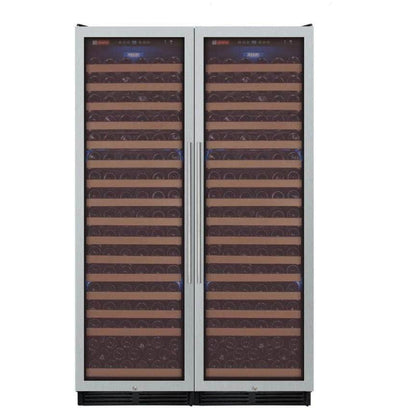 Allavino 48" Wide FlexCount Classic II Tru-Vino 348 Bottle Dual Zone Stainless Steel Side-by-Side Wine Refrigerator (2X-YHWR174-1S20)