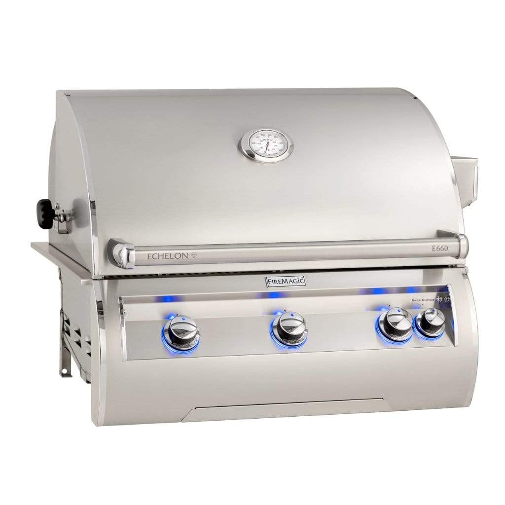 Fire Magic 30" 3-Burner Echelon Diamond Built-In Gas Grill w/ Rotisserie & Analog Thermometer (E660i)