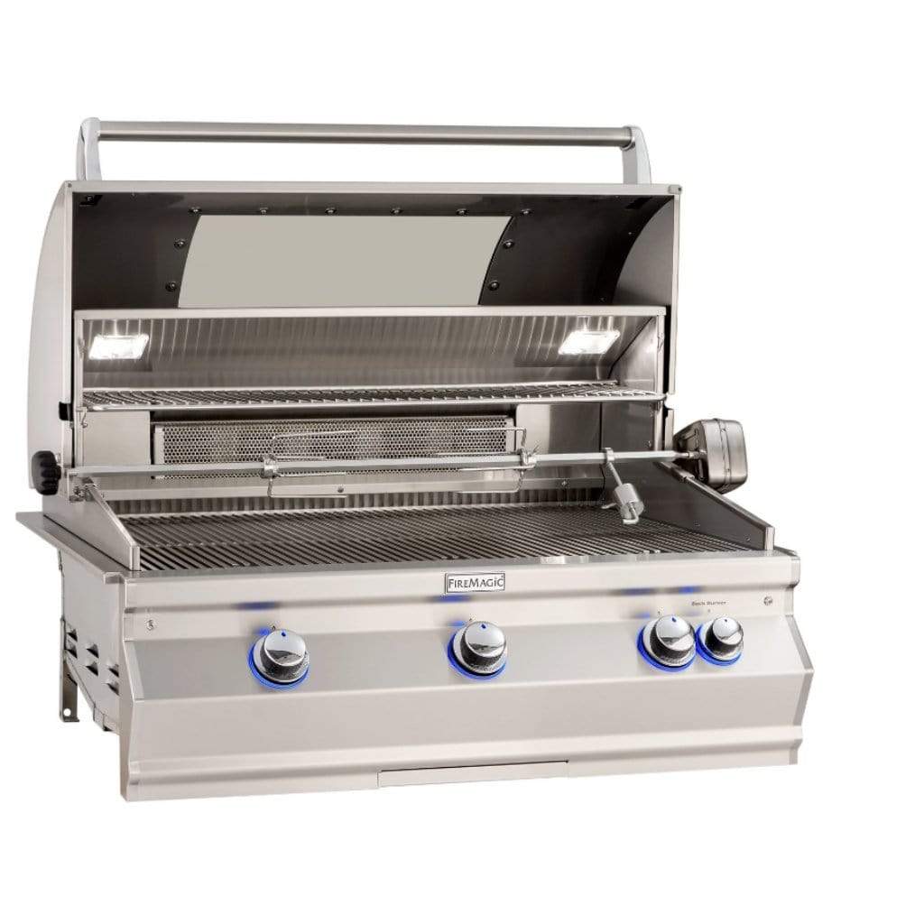 Fire Magic 36" 3-Burner Aurora Built-In Gas Grill w/ Rotisserie & Analog Thermometer (A790i)